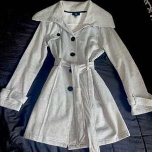 Grey button-up Jacket w/ Belt